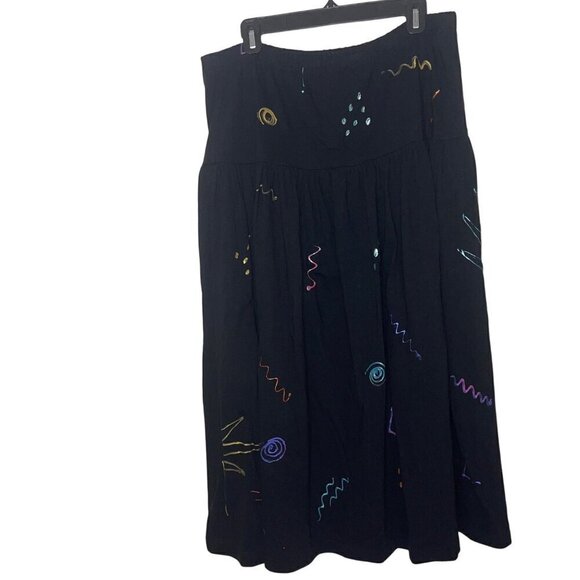 Cristina Maxx Vintage 90s Womens Sweater Skirt Set Size XL Black Cardigan V Neck - Picture 10 of 10